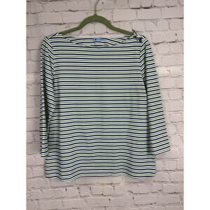 J. MCLAUGHLIN Wavesong Striped Catalina Cloth Top Blouse Shirt Size Large